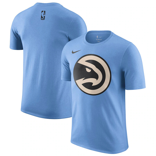 Men's Atlanta Hawks Light Blue 2024/25 City Edition Essential Logo T-Shirt